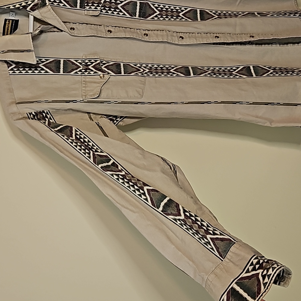 Vintage Panhandle Slim Patterned Button Down Shirt - image 3